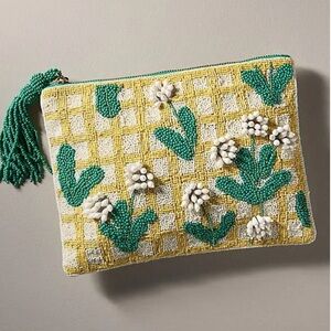 Anthropologie Fiona Large beaded Pouch NWT, NWOT